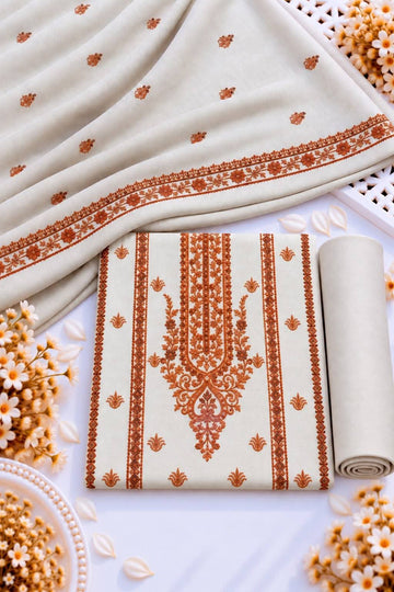 Khaddar 3pc Embroidered Suit