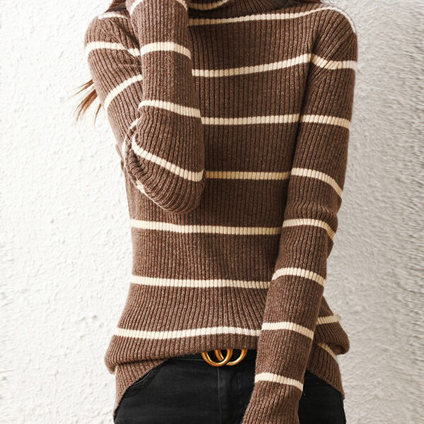 SkuCY-!112242MaterialWool StyleSkinny FeatureStriped NecklineHigh-neck OccasionCasual