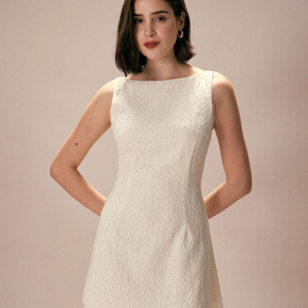 Fabric:This Textured Mini Dress is made of Polyester. Polyester is an artificial fiber that feels soft