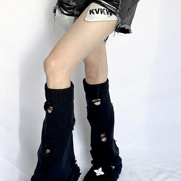 Fashion Flared Hollow Solid Color Leg Warmers Accessories BLACK-One_size SkuCY-!111756MaterialAcrylic