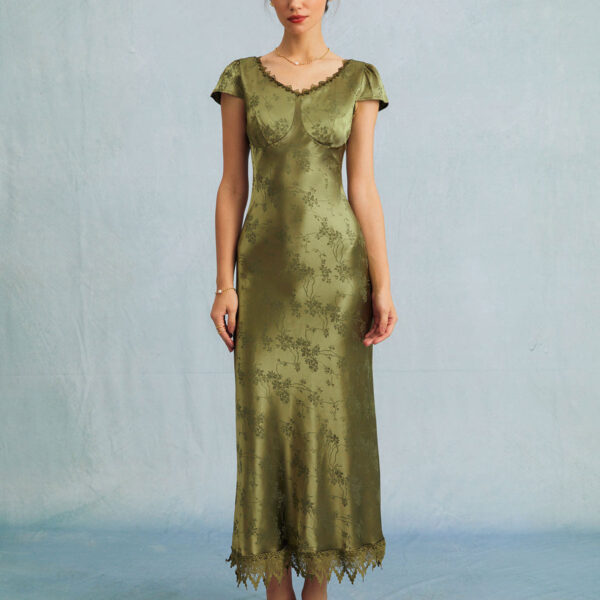 Fabric:This Lace Midi Dress is made of Polyester. Polyester is an artificial fiber that feels soft