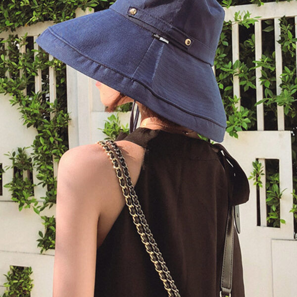 Casual Solid Sun-Protection Large Wide Brim Bucket Hat NAVY BLUE-Adjustable SkuCY-!84616MaterialCotton-blend StyleSun-protection FeatureBreathable
