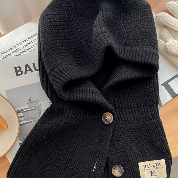 Simple Buttoned Keep Warm Solid Color Hats&Caps BLACK-One_size SkuCY-!112636MaterialAcrylic