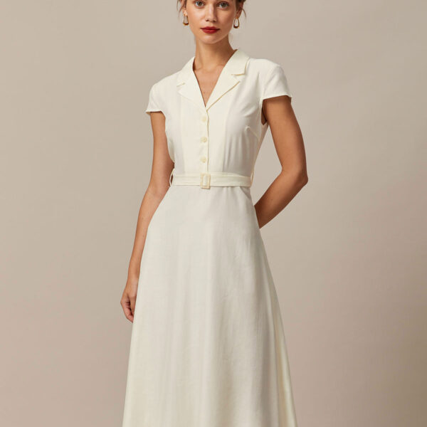 Fabric:This Button Up Midi Dress is made of Viscose and Polyester. Viscose (aka rayon) is a man-made cellulosic fiber made from wood pulp. It's soft