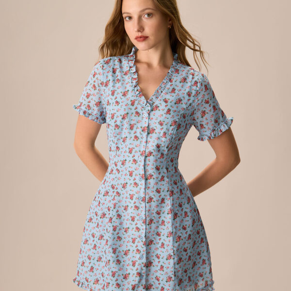 Fabric:This Floral Mini Dress is made of Polyester. Polyester is an artificial fiber that feels soft