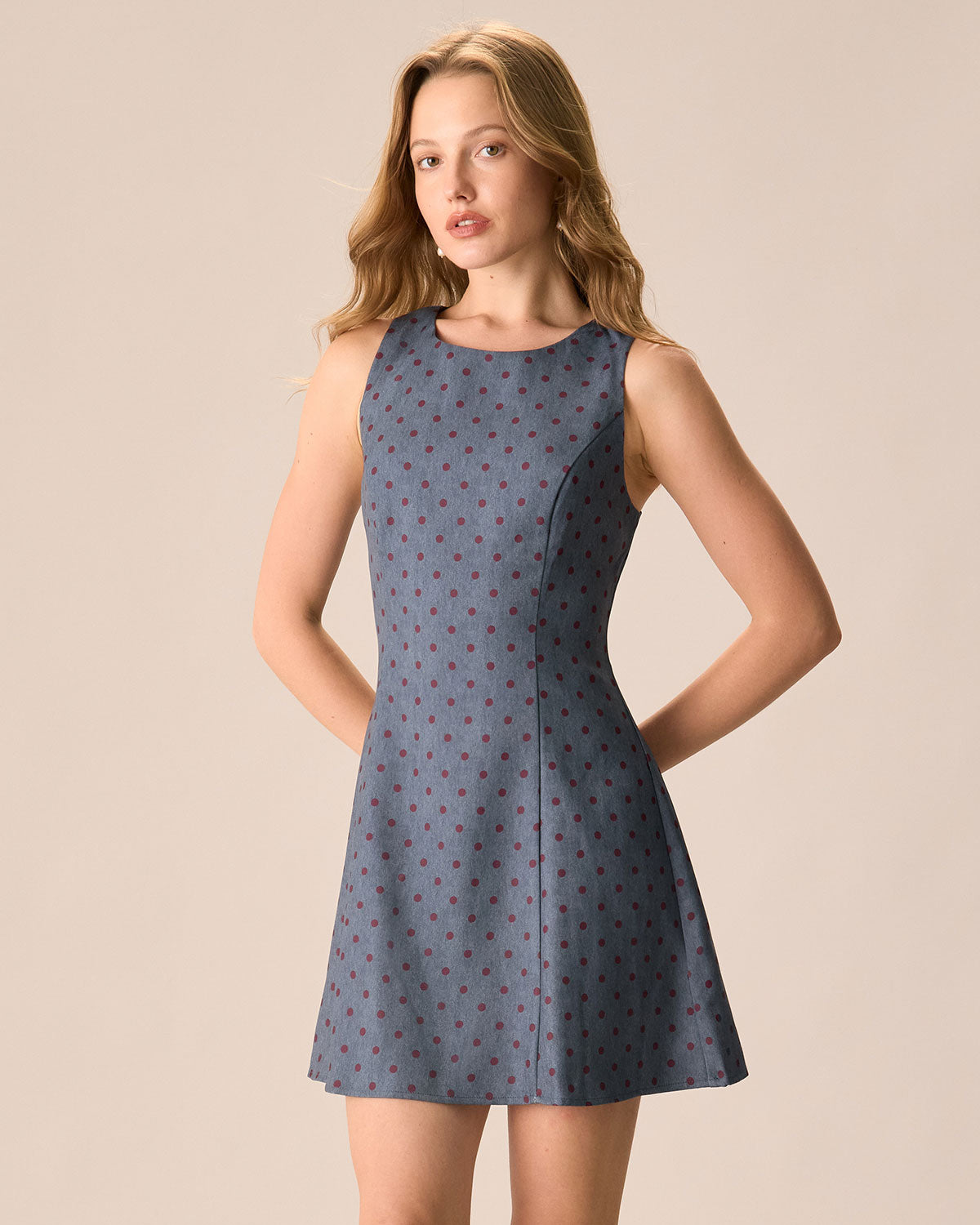 Fabric:This Polka Dot Mini Dress is made of Polyester. Polyester is an artificial fiber that feels soft