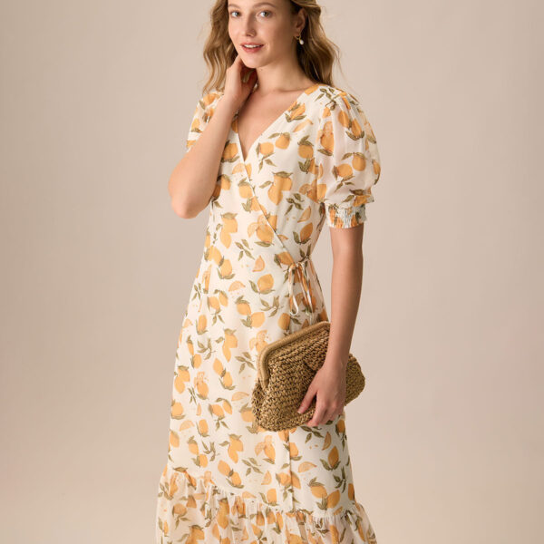 Fabric:This Wrap Midi Dress is made of Polyester. Polyester is a man-made fiber that is soft
