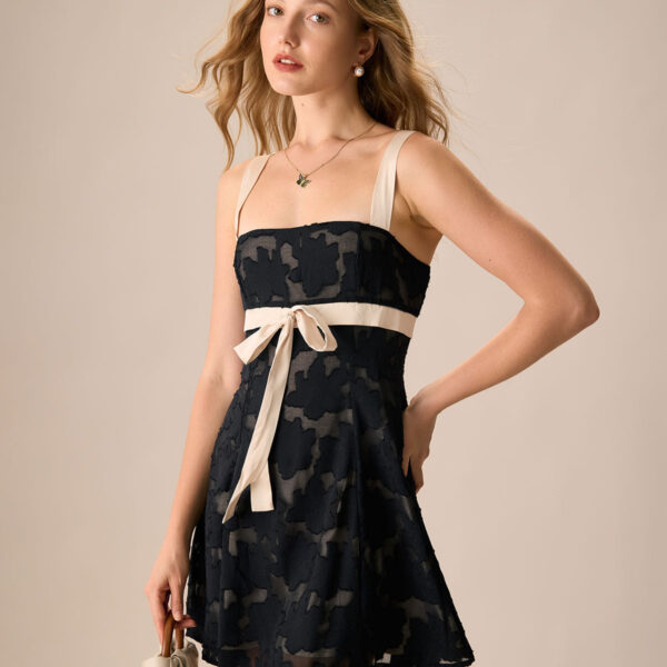 Fabric:This Jacquard Mini Dress is made of Polyester. Polyester is an artificial fiber that feels soft