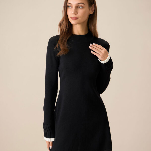 Fabric:This Sweater Mini Dress is made of Viscose. Viscose (aka rayon) is a man-made cellulosic fiber made from wood pulp. It's soft