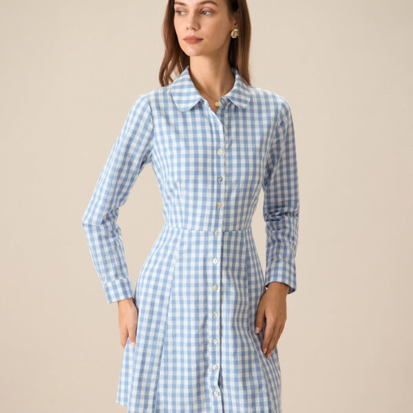 Fabric:This Plaid Mini Dress is made of Cotton. Cotton fabric features humidity balance