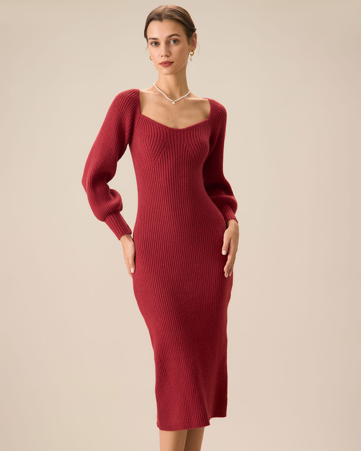 Fabric:This Bodycon Sweater Dress is made of Acrylic