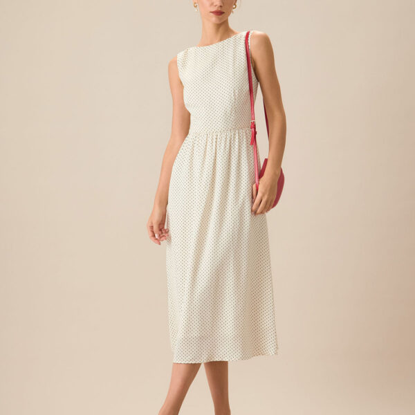 Fabric:This Sleeveless Midi Dress is made of Polyester. Polyester is an artificial fiber that feels soft