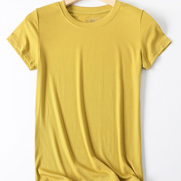 SkuCY-!75910MaterialModal StyleShort Sleeves FeatureSolid Color NecklineRound-neck OccasionCasual