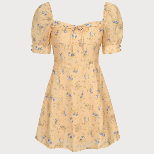 Fabric:This Sweetheart Neck Mini Dress is made of Polyester. Polyester is an artificial fiber that feels soft