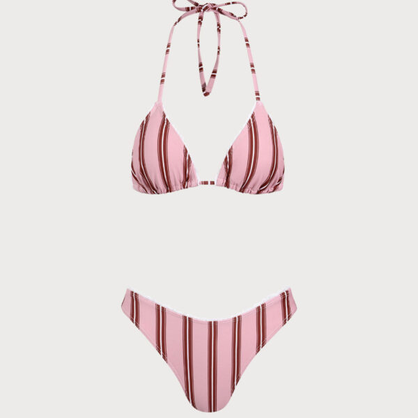 Back Neckline: Strappy Fabric Stretch: High Stretch Waist: Low Waisted Closure Type: Elastic Waist Pattern Type: Striped Embellishment: Knot