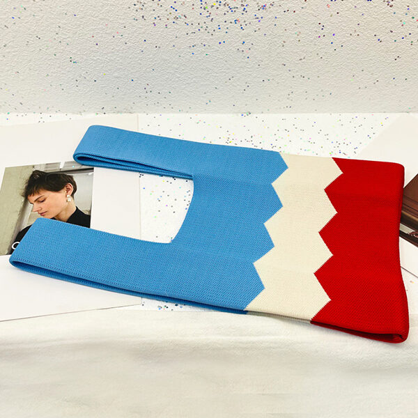 Cute Contrast Color Woven Handbag Bags BLUE-One_size SkuCY-!116631MaterialPolyester LiningPolyester FeatureContrast Color