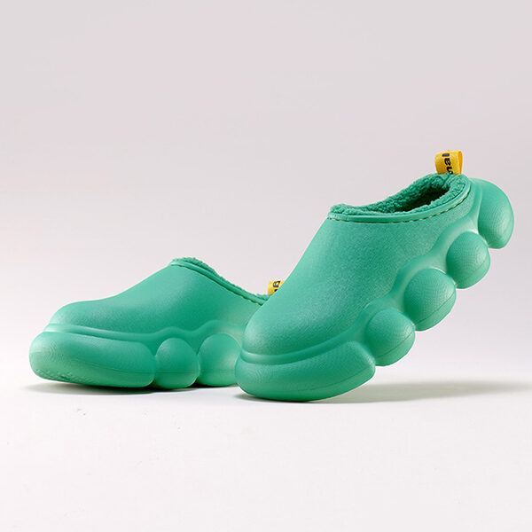 Home Wear Non-Slip Keep Warm Velvet Waterproof Solid Color Slippers GREEN-40-41 SkuCY-!111393Material EVA