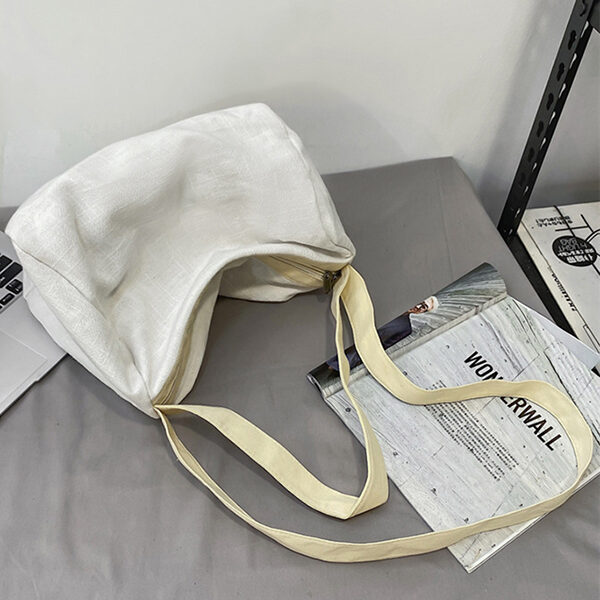 Casual Simple 4 Colors Canvas Bag WHITE-FREE SIZE SkuCY-!98105MaterialRamie Cotton