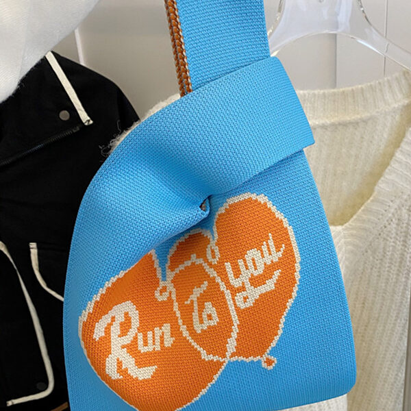 Heart Print Woven Handbag Bags Accessories BLUE-One_size SkuCY-!116002MaterialPolyester FeatureHeart Print OccasionGoing out