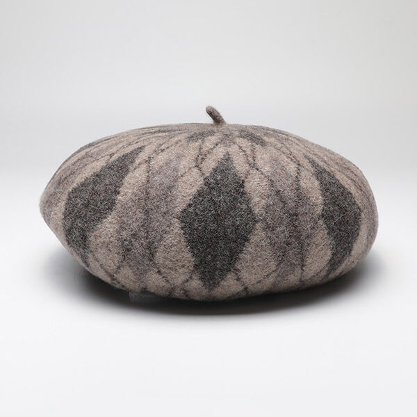SkuCY-!110504MaterialWool FeatureContrast Color OccasionVintage TypeBeret Hat ColorGRAY