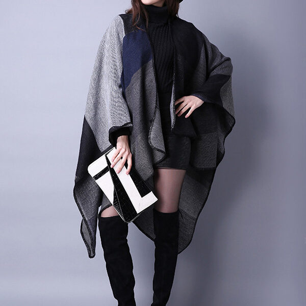 Imitation Cashmere Jacquard Tasseled Shawl Scarf BLACK-FREE SIZE SkuCY-!72689MaterialImitated Cashmere