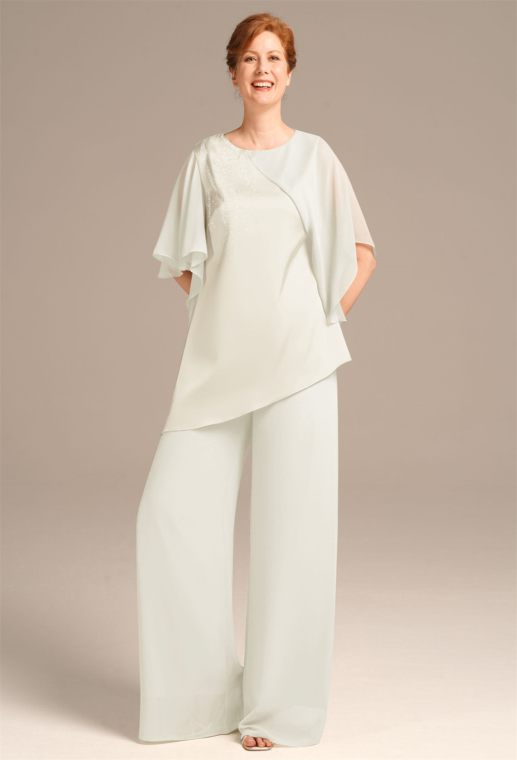 all while a jewel neckline adds a hint of sparkle to your ensemble.