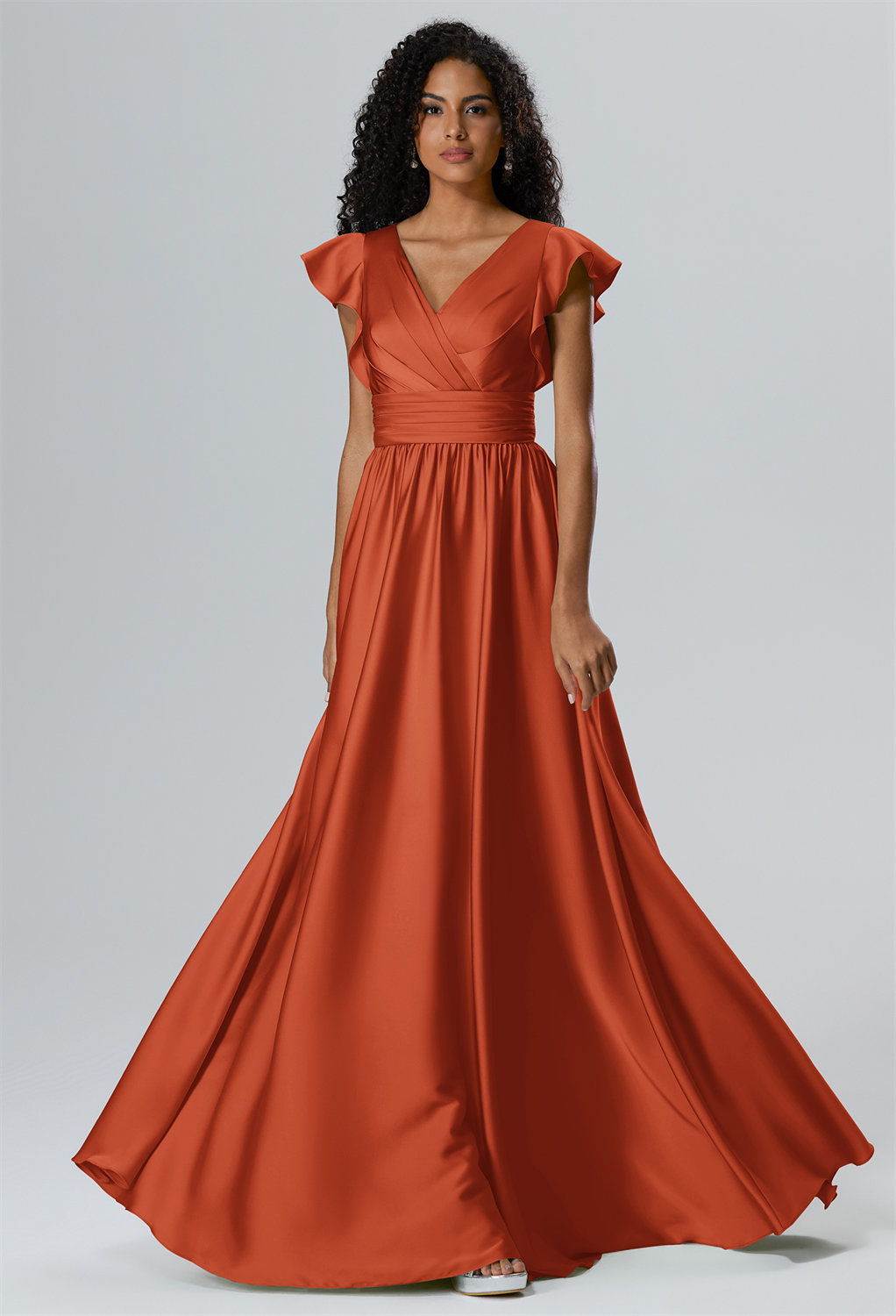 where the A-line elegance of satin makes every bridesmaid a highlight of the celebration