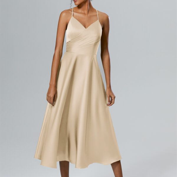 bringing you the added adjustable comfort. Just be the muse of the evening in this alluring V-neckline dress.
