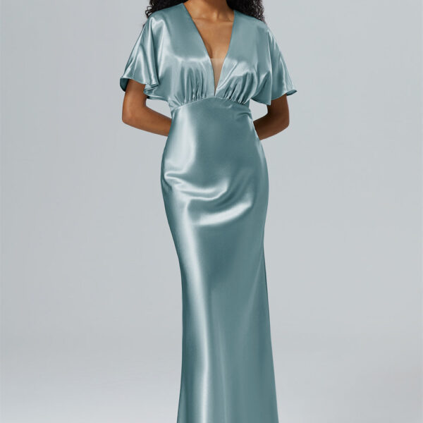 and an A-line skirt that tells a tale of grace with every floor-kissing hemline.
