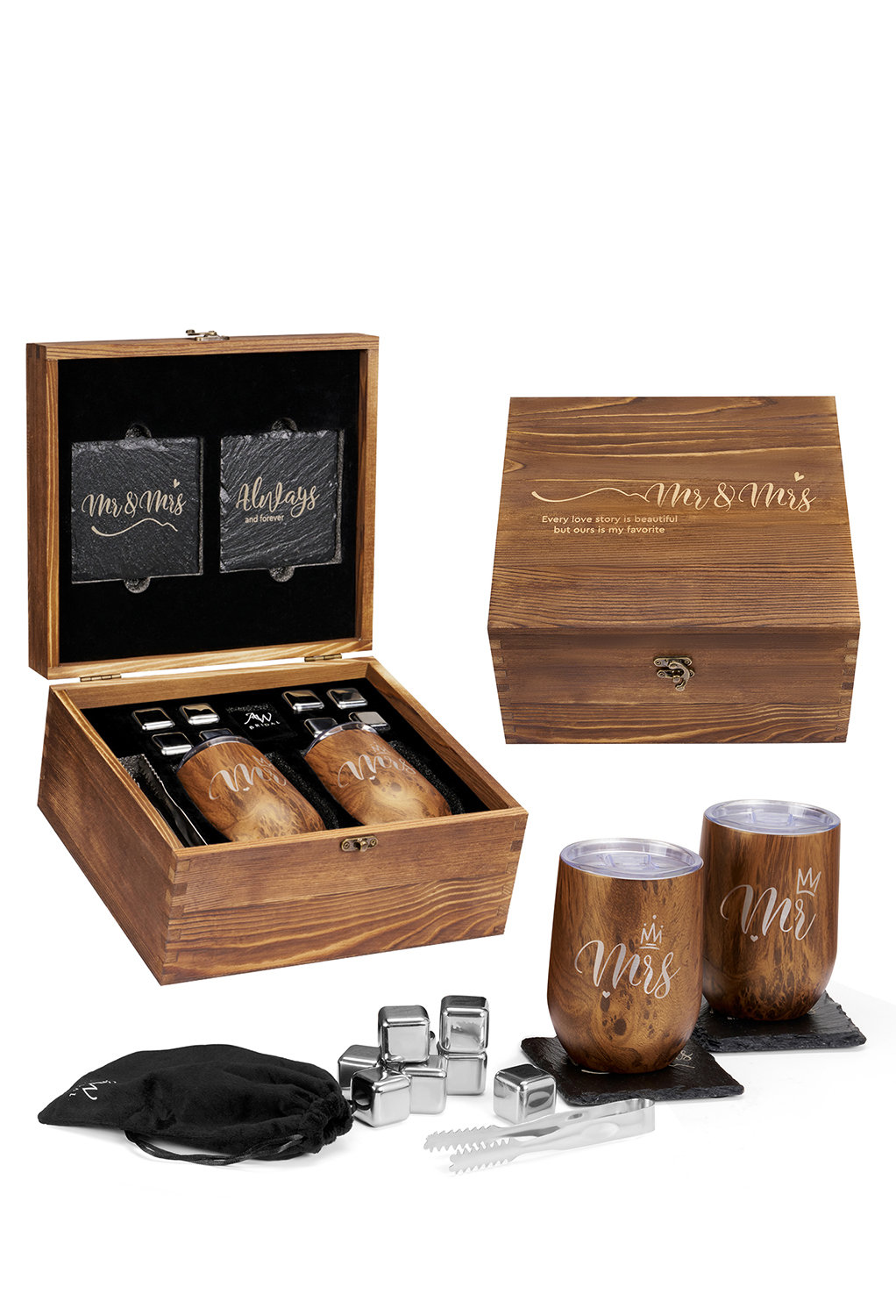 Unbox this creative gift set and sip from the exquisite wine as your hands caress the delicate curves of stainless steel cups. It's time to elevate your everyday moments with a touch of nature and craftsmanship!