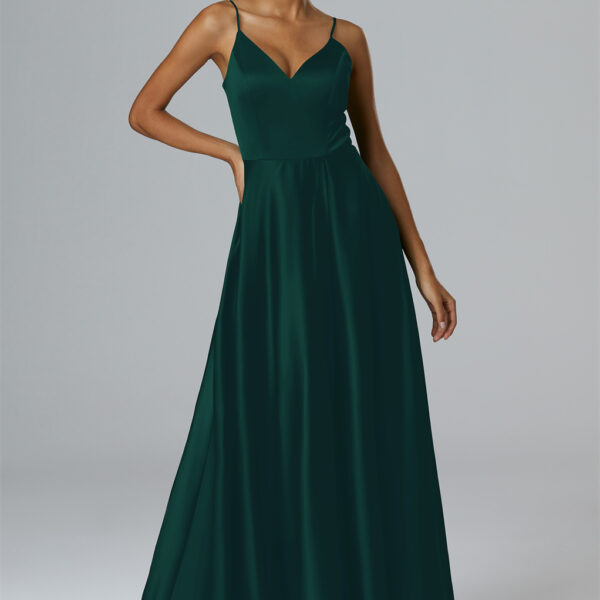 where the V dips deep and the A-line sweeps wide. Be the bridesmaid who glides with grace.