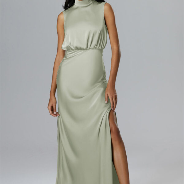 offering a statuesque silhouette for the discerning bridesmaid.