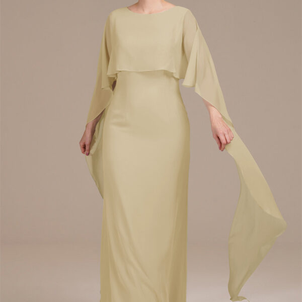 where floor-sweeping elegance meets fairy-like charm. Draped in flowing long sleeves