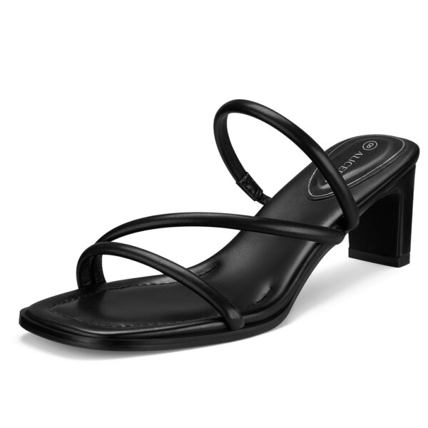 these PU leather heels feature a 2.56-inch chunky heel and a cushioned insole