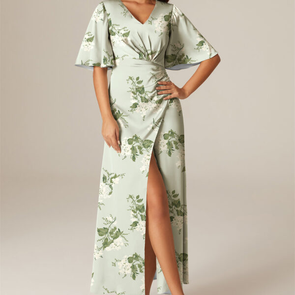 V-neckline and A-line cut elevate your elegance