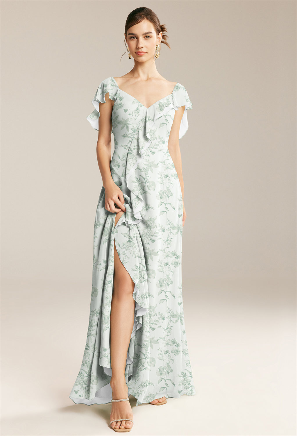 modern bridesmaid look with the AW Marcia dress. The dress has a distinctively designed A-line style