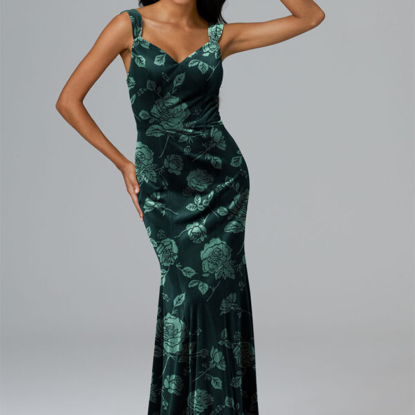 while the floor-sweeping design mirrors the endless blue horizon. This dress isn't just a style statementu2014it's a su