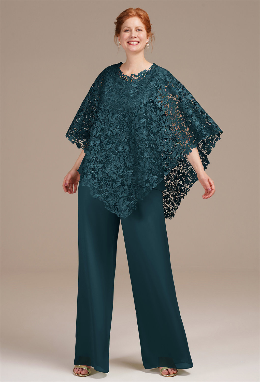 featuring a floor-length A-line silhouette and a graceful scoop neckline. Cap sleeves add a delicate touch