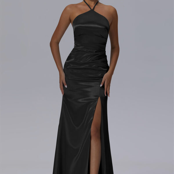 the AW Domitille Dress boasts slim straps and a mermaid cut