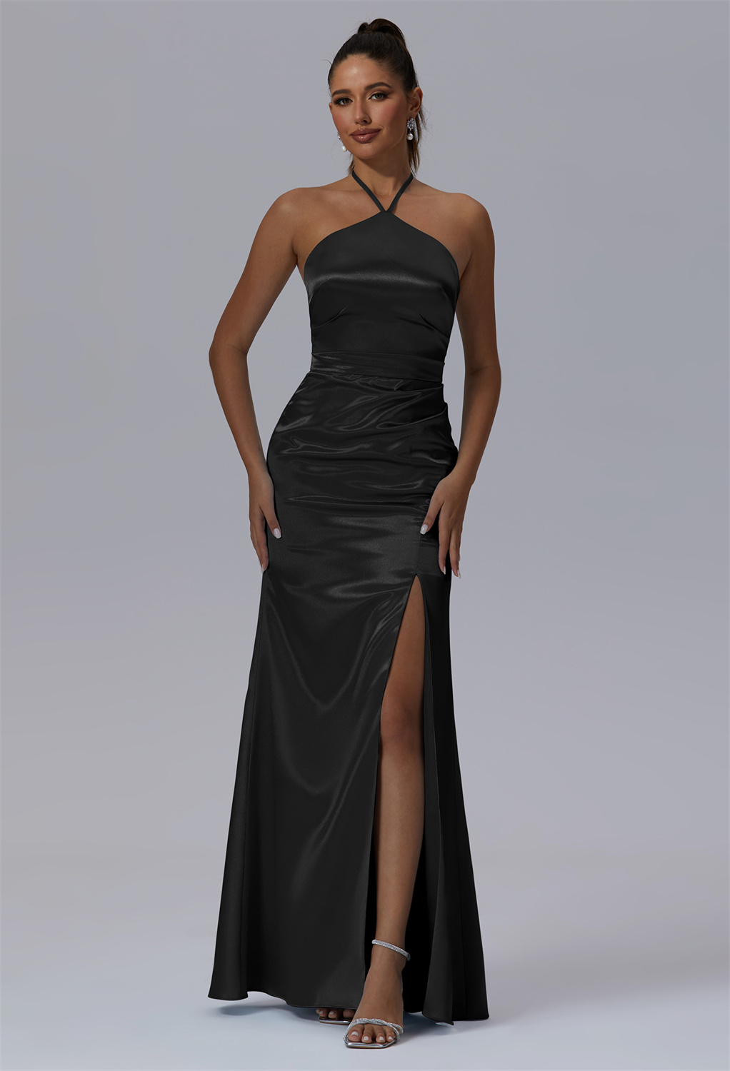 the AW Domitille Dress boasts slim straps and a mermaid cut