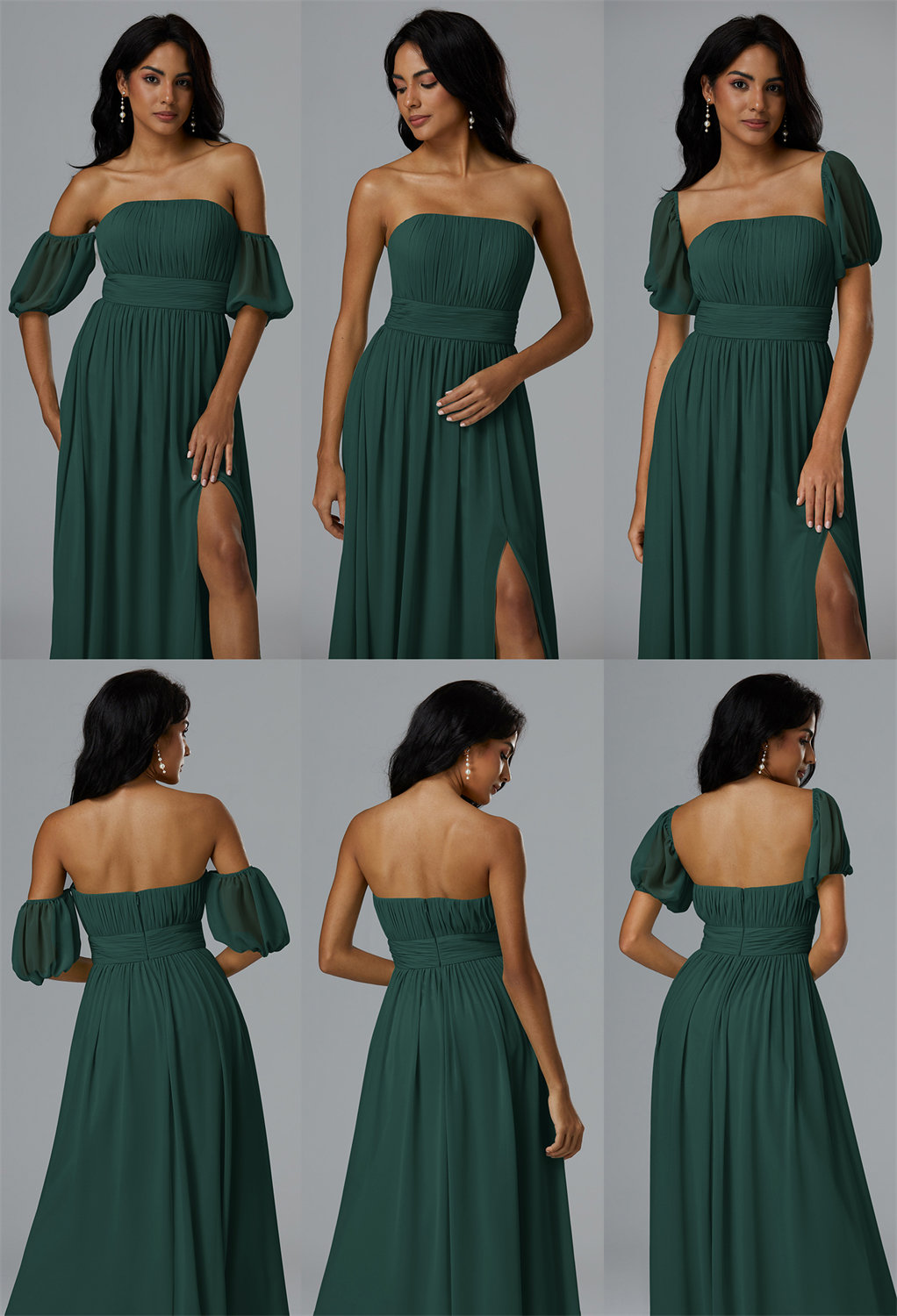 designed to make a statement. This exquisite dress features adaptable sleeves