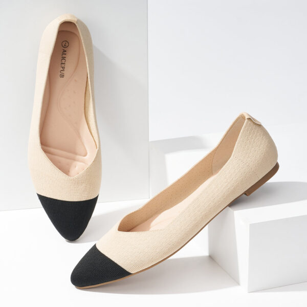 these flats offer a snug fit and superior flexibility. The sleek pointed toe design adds a touch of sophistication