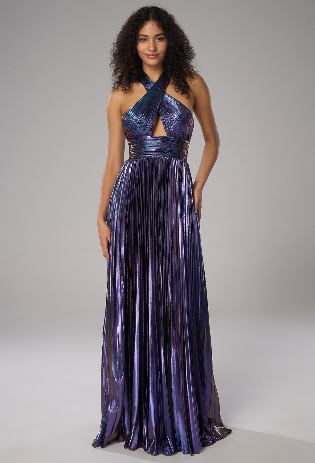 perfect for formal occasions. Its sleeveless