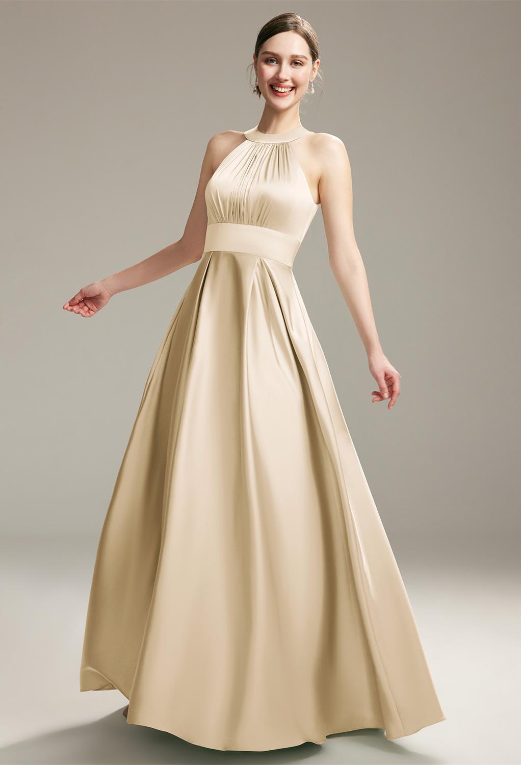 making it perfect for outdoor weddings. It displays a fun and seductive choice of bare shoulders that will complement each bridesmaid's beauty. The dress' plea