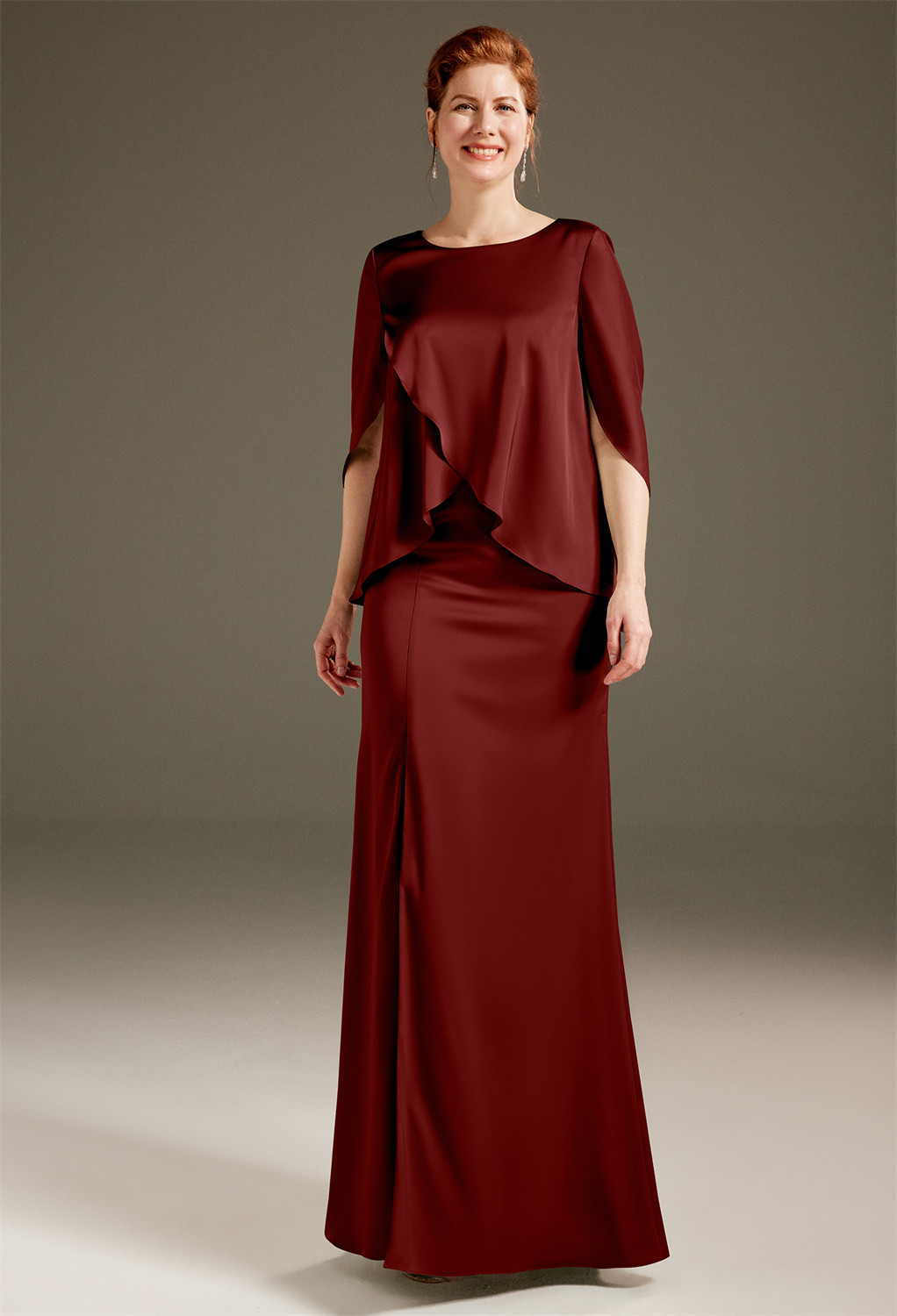 and a floor length skirt which is