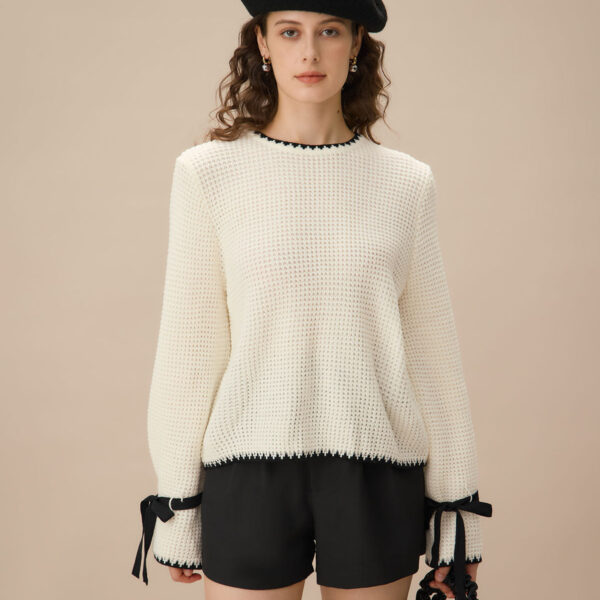 Fabric:This Bell Sleeve Sweater is made of Acrylic. Acrylic has such characteristics as softness