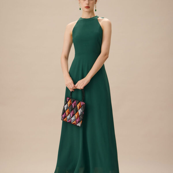 Fabric:This Backless Maxi Dress is made of Polyester. Polyester is an artificial fiber that feels soft