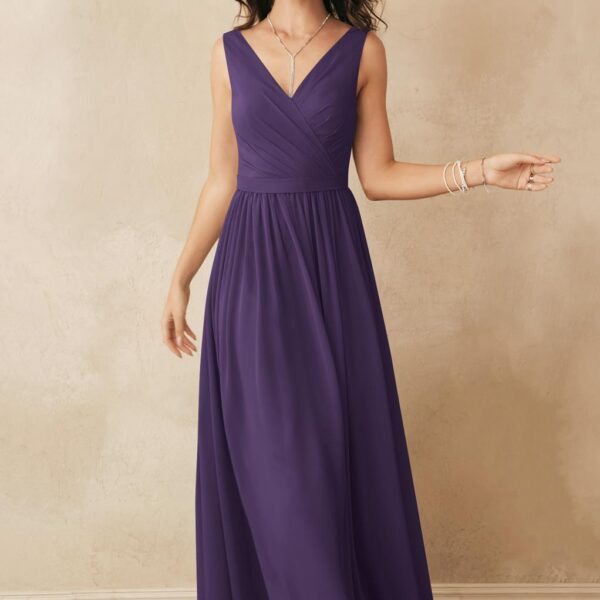 with a V-neck and A-line silhouette that will enhance your curves in the most charming