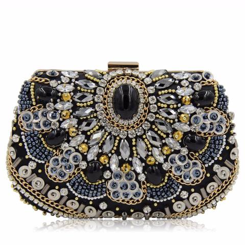 Maternity Retro Beads With Acrylic Diamond Evening Bag