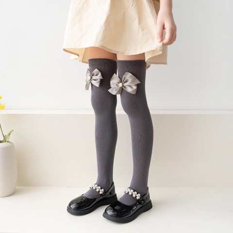 Girls Fashionable Bow Tall Socks